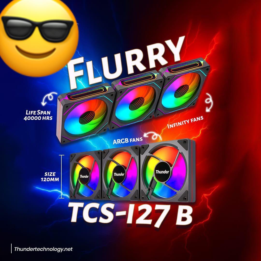Thunder Case Fan Flurry TCS 127 BLACK ARGB Kit - 3 Fans Thunder Case Fan Flurry TCS 127 BLACK ARGB Kit - 3 Fans